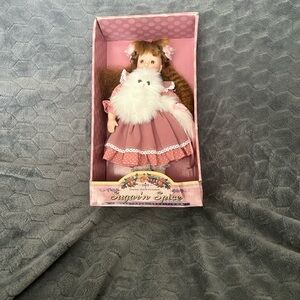 Pink Doll with White Cat Plush